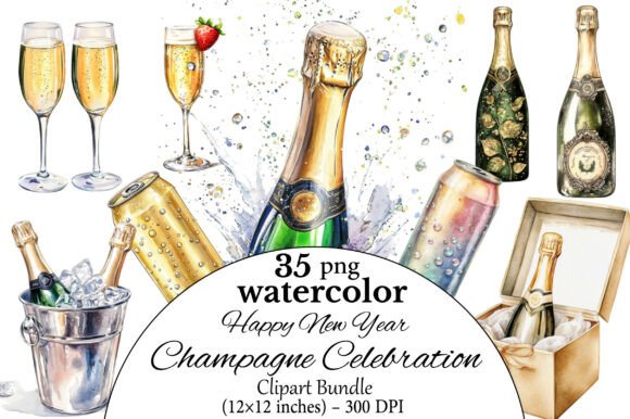 Download Happy New Year Champagne Celebration Cli - Happy new year Collection