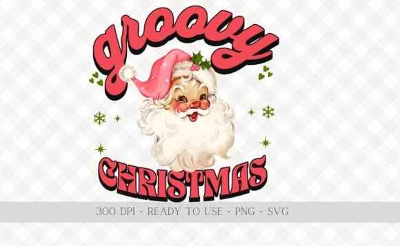 Download Retro Santa Claus Groovy Christmas SVG - Santa claus Collection