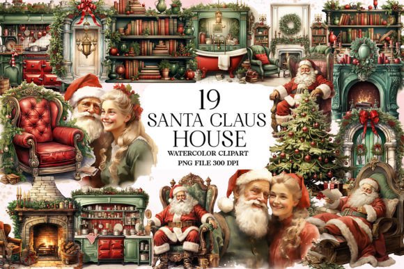 Download Santa Claus House Sublimation Clipart - Santa claus Collection