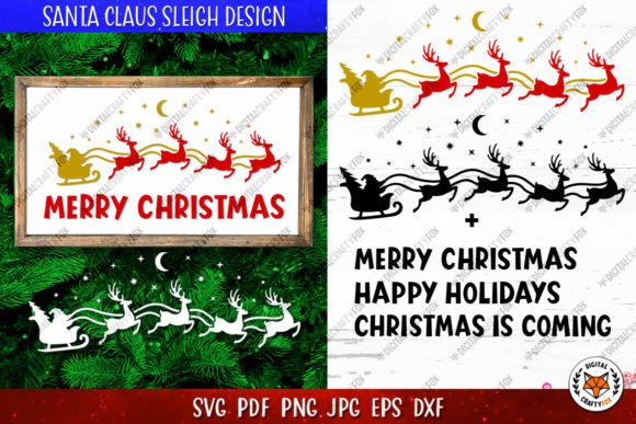 Download Santa Claus Reindeer Sleigh Silhouette - Santa claus Collection